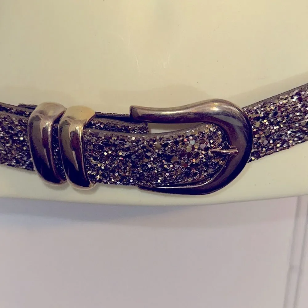 Vintage 80s/90s‎ A. Brod gold glitter belt- medium